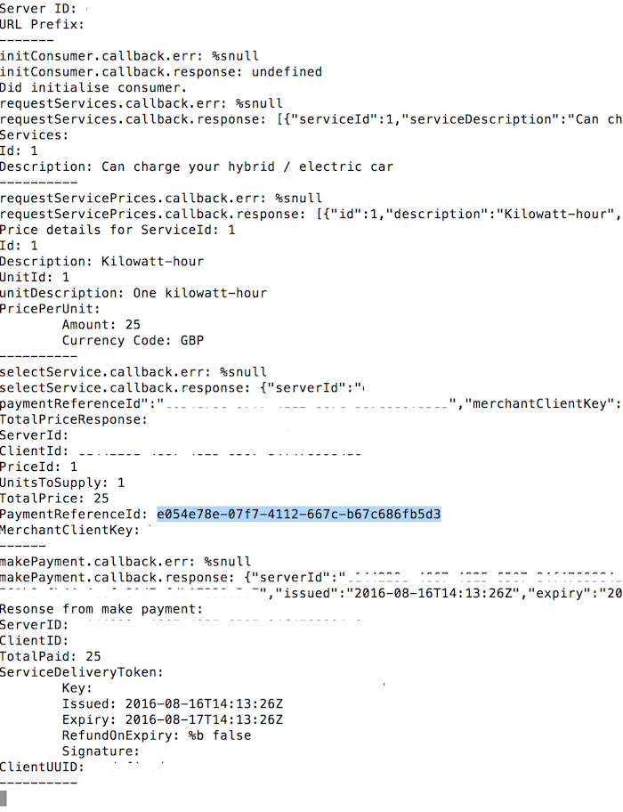 The output of the log files for the orchestration of the flow
